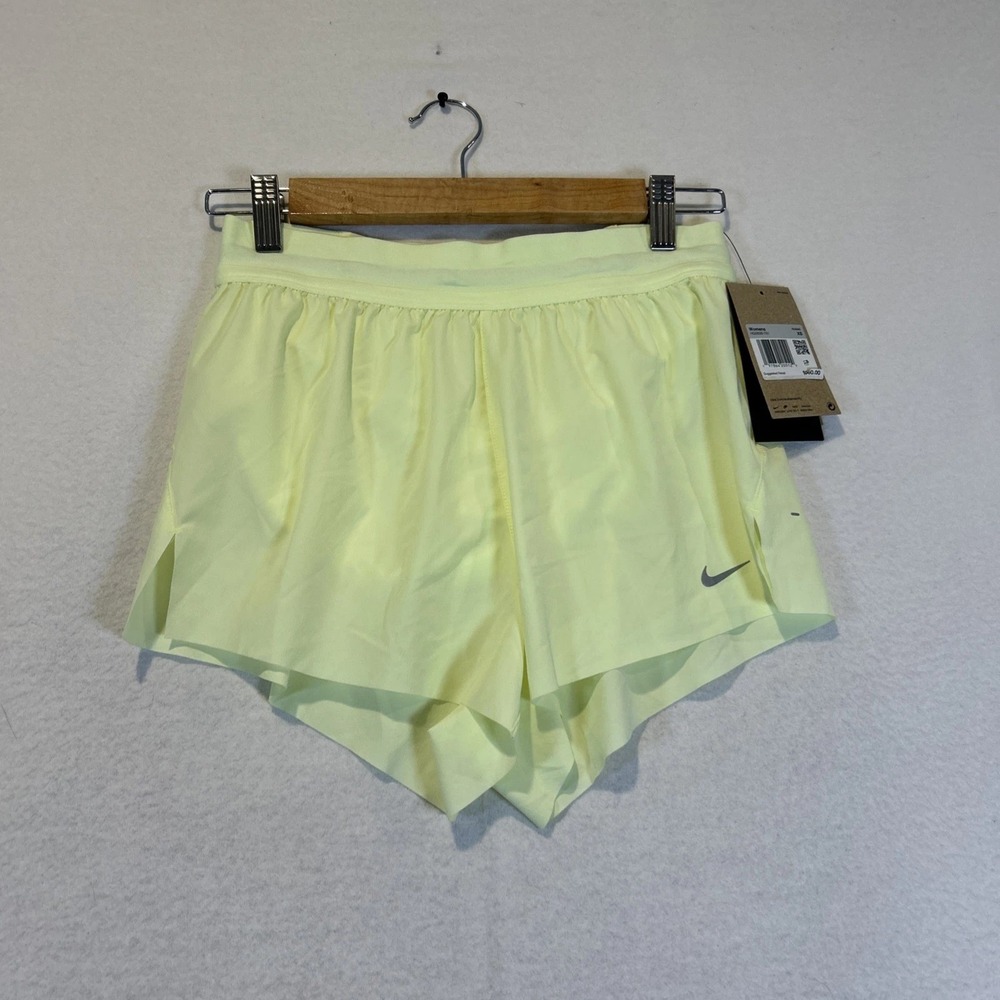 Nike Womens Swift Running Shorts Neon Yellow XS 2.5 Inch Lined HQ0638-701